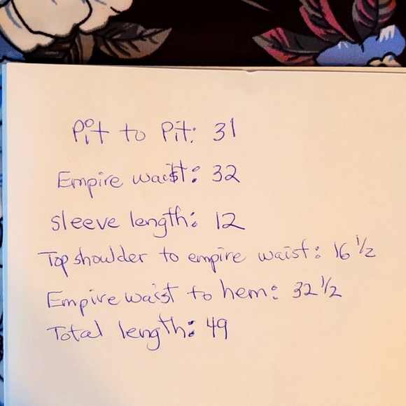 Ulla Popken Floral print Empire Dress short sleeve w/side pockets Stretchy 5X - Picture 8 of 12